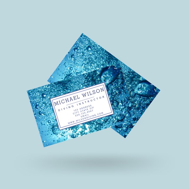 Bubblar i det blå Vattenen - Instruktör för Dyka Visitkort (Skapare uppladdad)