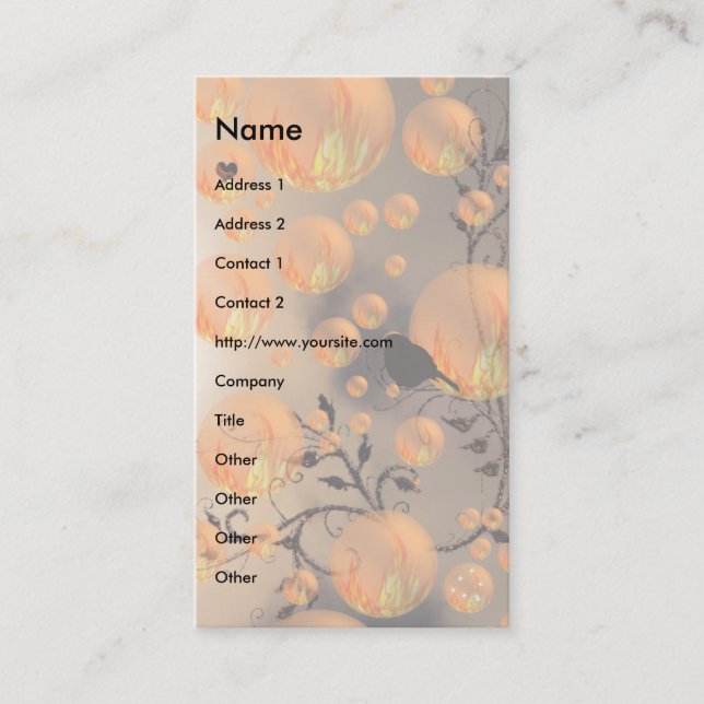 Bubblar Kärlek! Visitkort (Framsida)