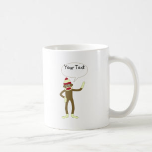 Bubblar komiskt tal för sock monkeyanpassadet kaffemugg