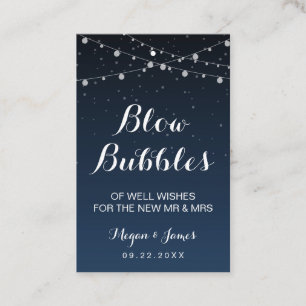 Bubblar lantligt bröllop för den Starry natten Visitkort