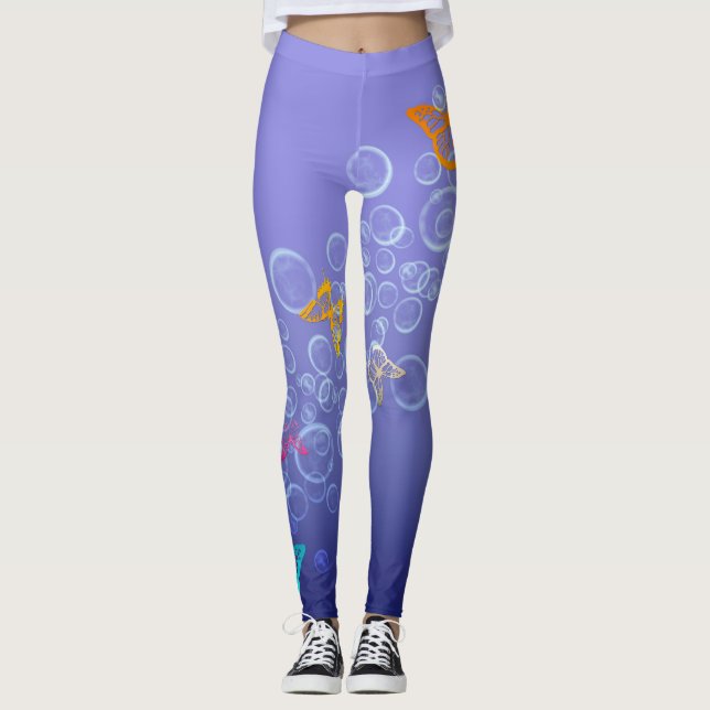 Bubblar n-fjärilar leggings (Framsida)