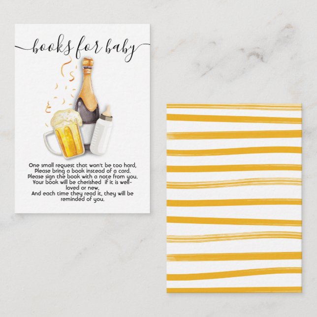 Bubblar och öl bokar för baby-kort tilläggskort (Fram/baksida)