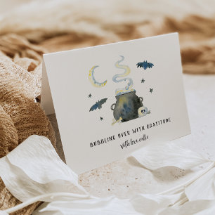 Bubblar över med Gratitude Halloween Baby Shower Tack Kort