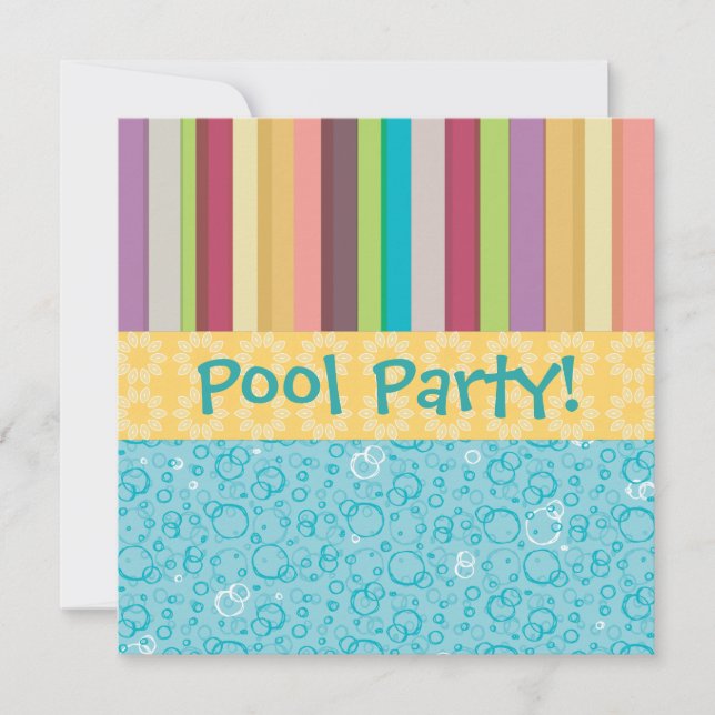 Bubblar & Ränder Inbjudan (Framsida)