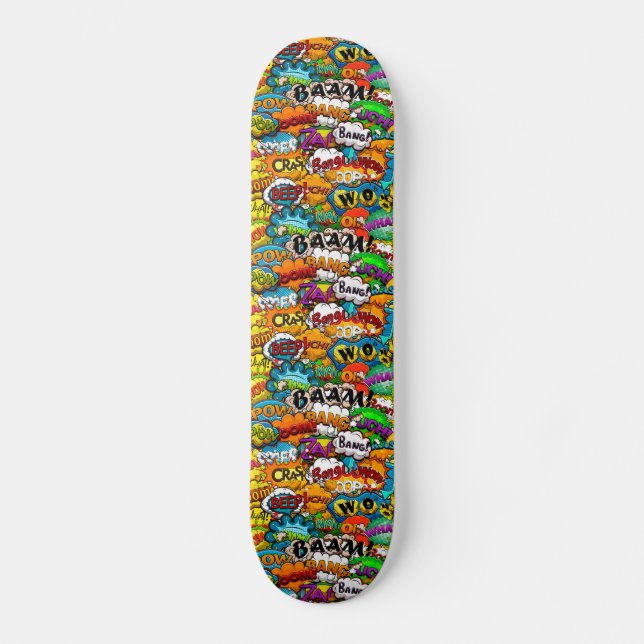 Bubblar tecknad Bok Tal Mini Skateboard Bräda 18,5 Cm (Framsida)