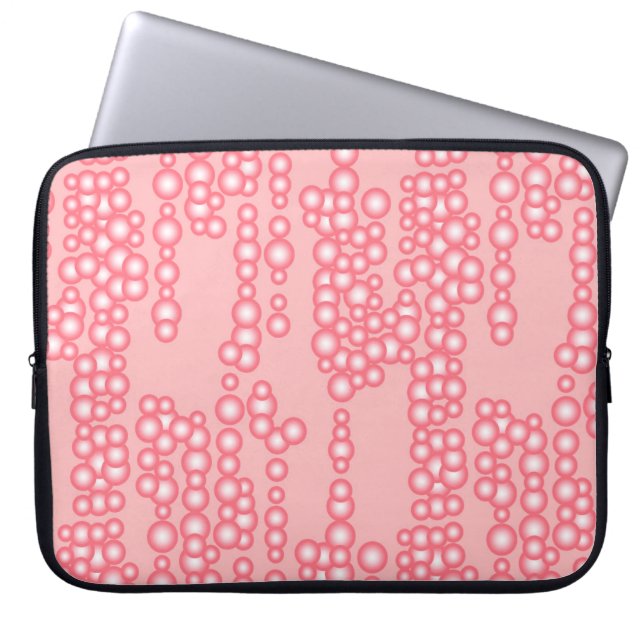 Bubblaströmmar, rosa av korall laptop sleeve (Framsidan)