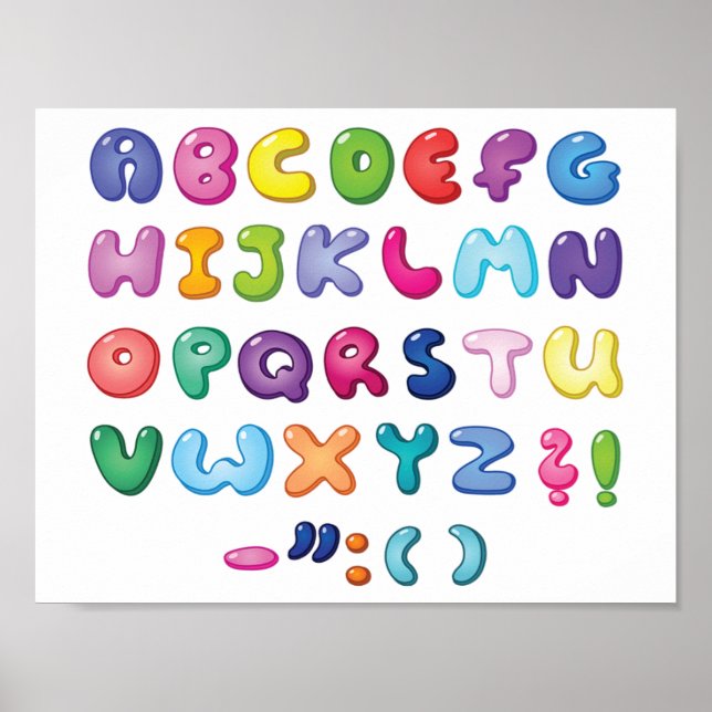 Bubble Alphabet Set Poster (Framsidan)