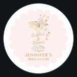 Bubble and Blooms Bridal Shower Favor Runt Klistermärke<br><div class="desc">Discover how adding a touch of elegance with our Bubbles and Blooms Bridal Shower Round Stickers can transform your event's favors and envelope seals. These stylish stickers are the perfect way to personalize and elevate even the simplest of gifts,  making your bridal shower an unforgettable experience for all.</div>