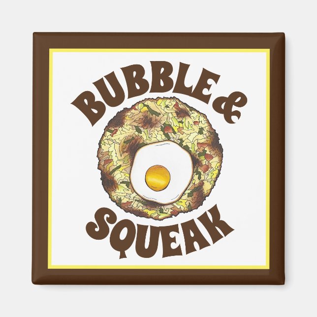 Bubble and Squeak Brunch UK British Food Cuisine Magnet (Framsidan)