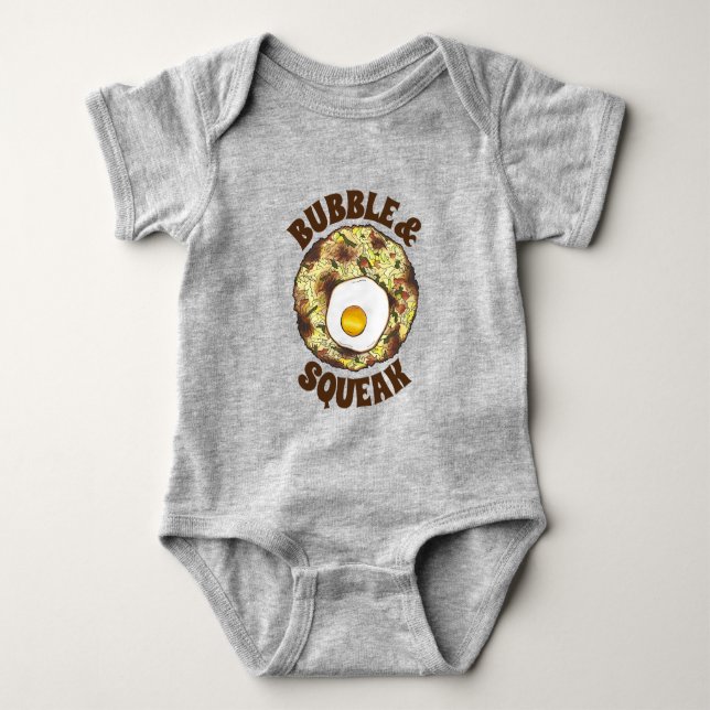 Bubble and Squeak Brunch UK British Food Cuisine T Shirt (Framsida)