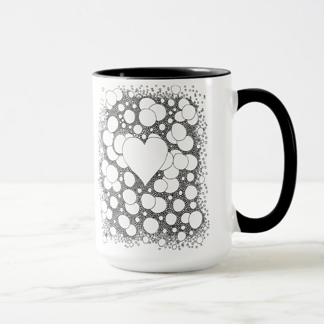 Bubble Art, Retro, Hippie, Boho Coffee Mugg (Höger)