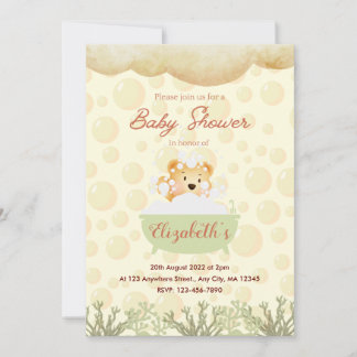 Bubble Bath Baby Shower Inbjudningar