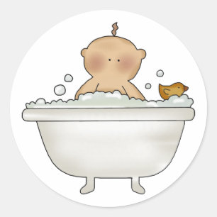 Bubble Bath Baby Stickers Runt Klistermärke