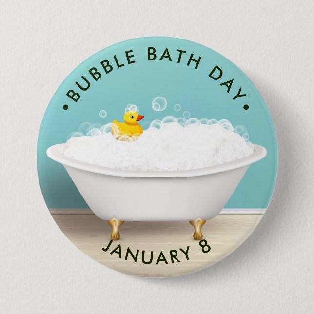 Bubble Bath Day, klo bathtub, gummiducky Knapp (Framsida)