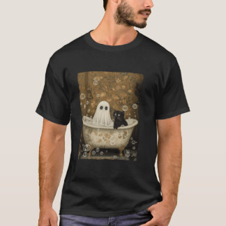 Bubble Bath Ghost Cat Halloween Ghost Spooky Seaso T Shirt