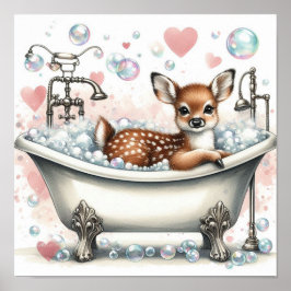 Bubble Bath Hjort Poster
