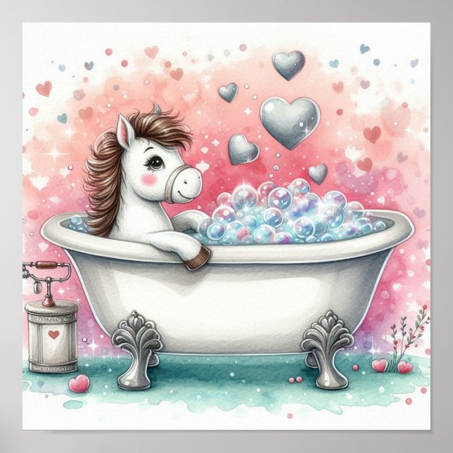 Bubble Bath Horse Poster (Framsidan)