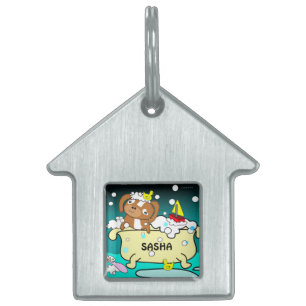Bubble Bath Hund Pet Tag 1 Namnbricka Husdjur
