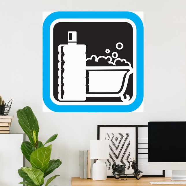 Bubble Bath Icon Relaxing Bathroom Spa Poster (Skapare uppladdad)