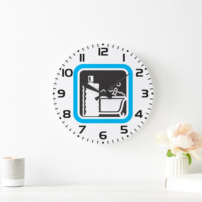 Bubble Bath Icon Relaxing Bathroom Spa Stor Klocka (Skapare uppladdad)