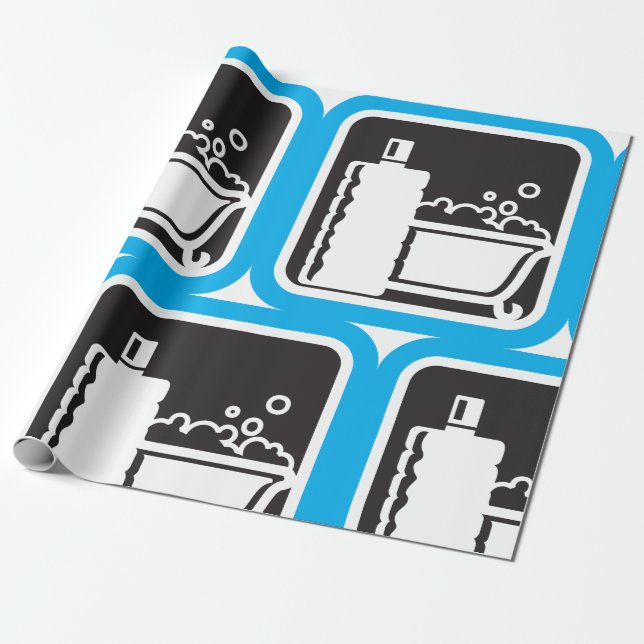 Bubble Bath Icon Wrapping Papper Presentpapper (Utrullad)