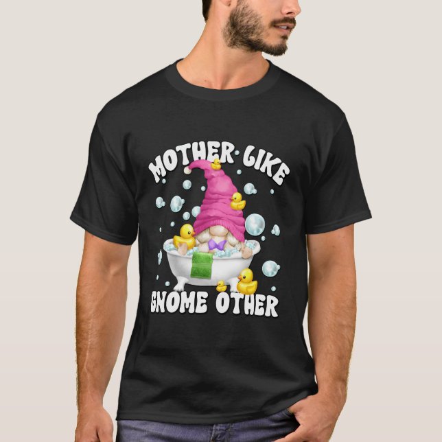 Bubble Bath Mors dag Pun Bathing Mamma Gnome T Shirt (Framsida)