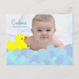 Bubble Bath Photo Birth Notice Meddelande Vykort