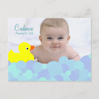 Bubble Bath Photo Birth Notice Meddelande Vykort