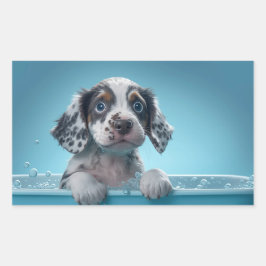 Bubble Bath Tub-Valp Rektangulärt Klistermärke