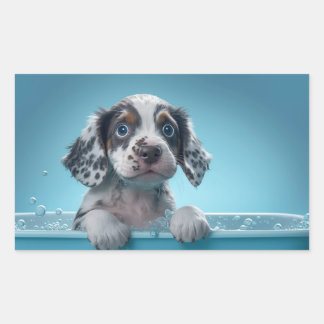 Bubble Bath Tub-Valp Rektangulärt Klistermärke