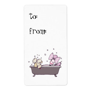 Bubble Bath, vid Spa Gift-etiketter Fraktsedel