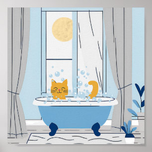 Bubble Bathtime för Kattunge Poster