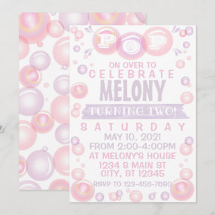 Bubble Birthday Inbjudningar