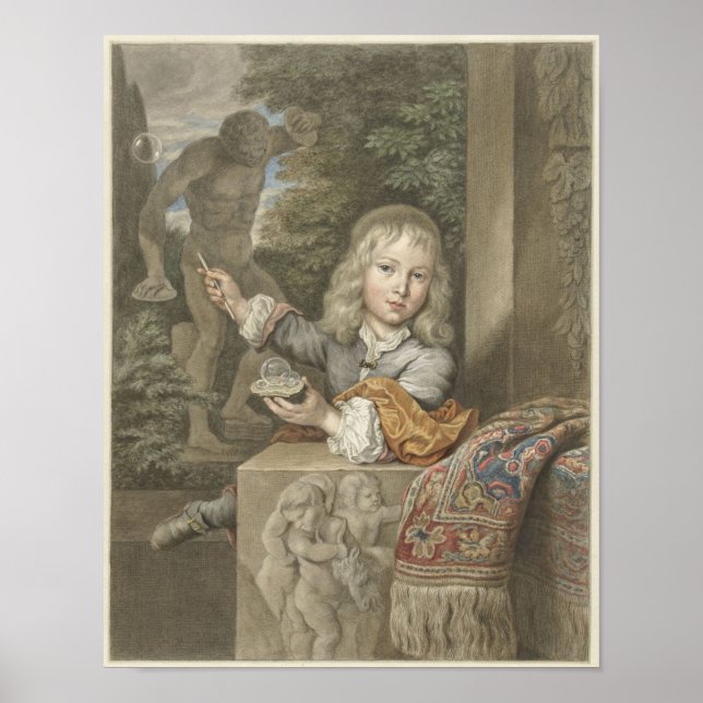 Bubble-Blowing Boy Poster (Framsidan)