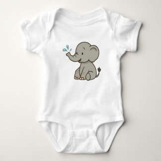 Bubble Blowing Elephant Baby Bodywear T-shirt