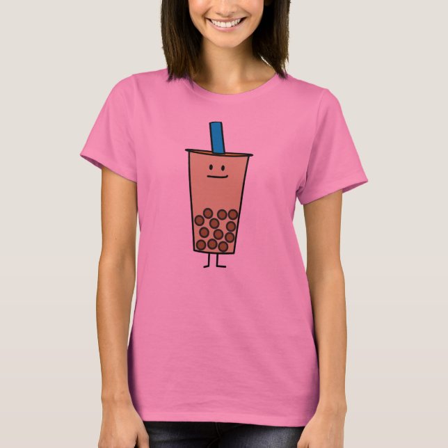 Bubble Boba Pearl Mjölk Tea Tapioca bollar T-shirt (Framsida)