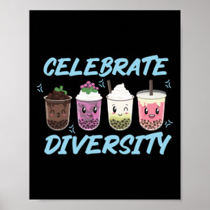Bubble Boba Tea Celebrent Diversity HGBT-Pride Poster