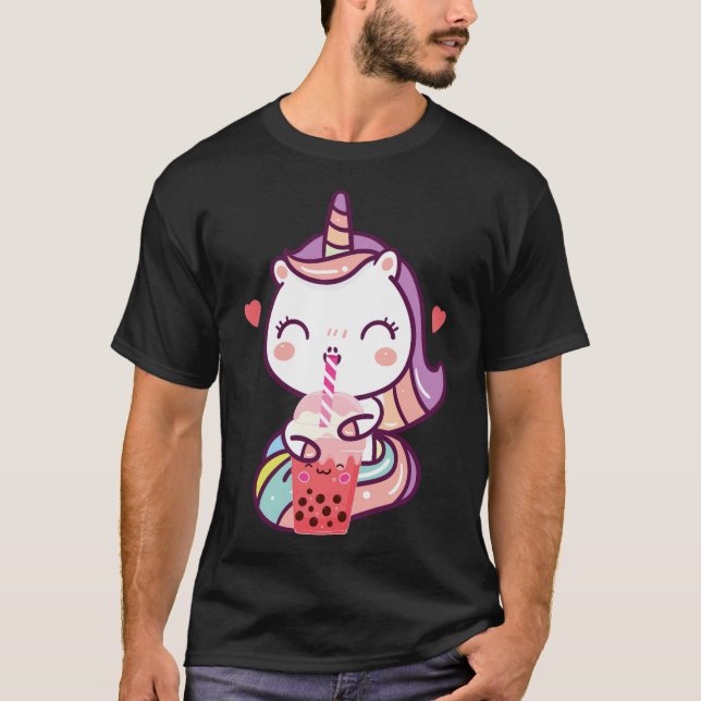 Bubble Boba Tea tecknad humor T Shirt (Framsida)