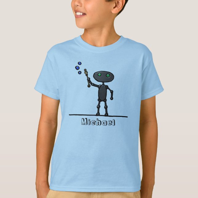 Bubble Bot Kids T-Shirt-Personlig Tee (Framsida)