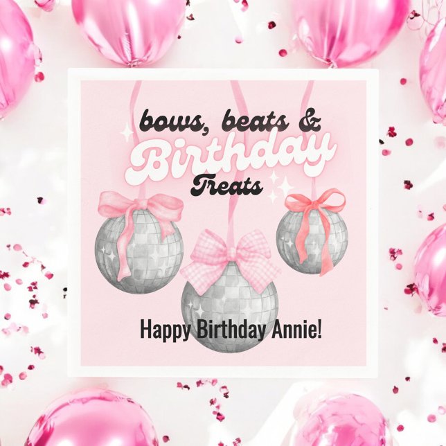 Bubble Brev Rosa Bow Ribbon Silver Disco Bollar Pappersservett (Skapare uppladdad)