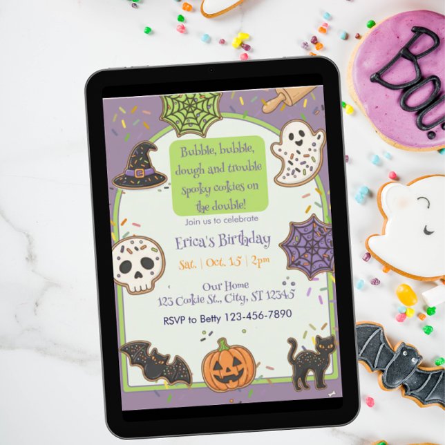 Bubble Bubble Dough Trouble, Cookie Birthday Inbjudningar (Skapare uppladdad)