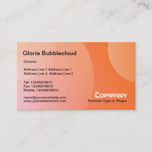Bubble Cloud - Orangen Blek - skuggor Visitkort