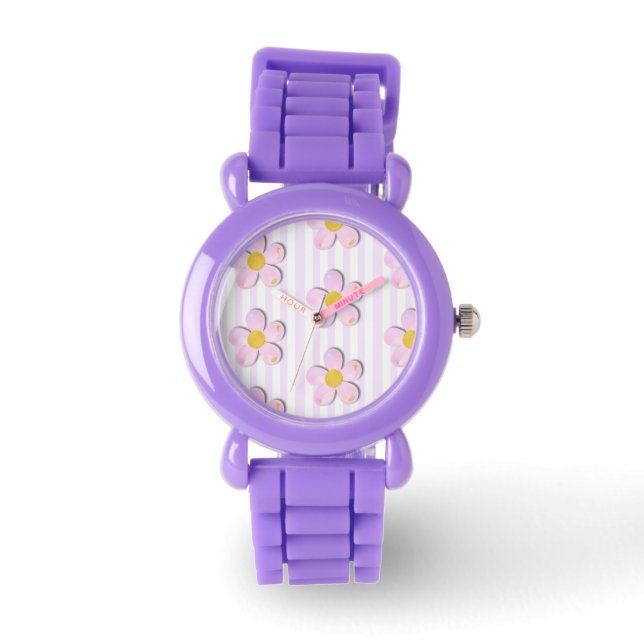 Bubble Daisies Barn Silikonklocka Armbandsur (Framsida)