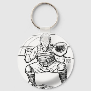 Bubble Dreams Baseball Player Art Nyckelring