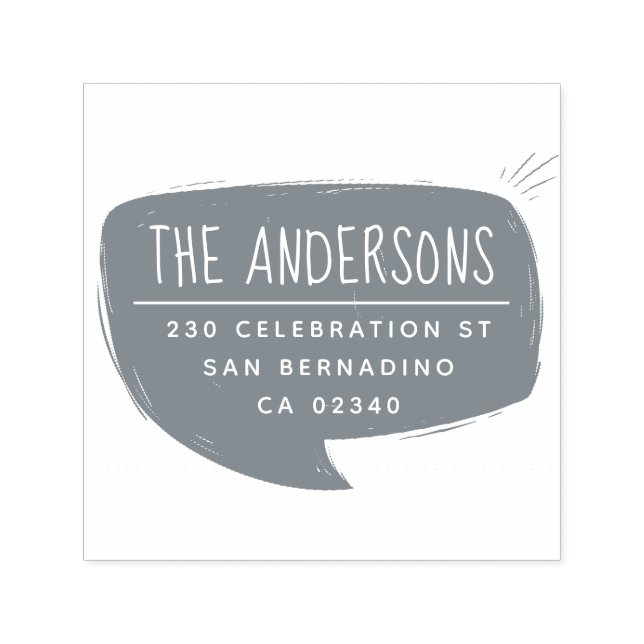 Bubble Family Namn & Returadress Tal Bubble Självfärgande Stämpel (Design)