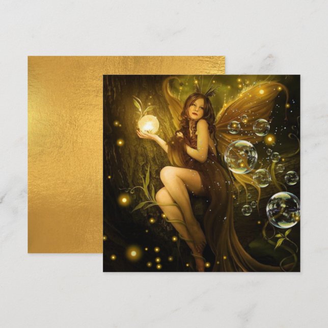 Bubble Fantasy Fairy Card (Fram/baksida)