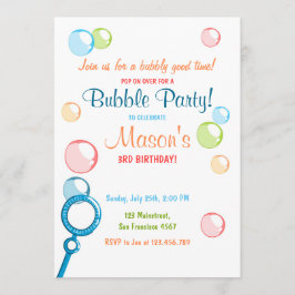 Bubble Födelsedagsfest inbjudan POP Birthday Boy