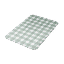 Bubble Frogs Gingham - sage laurel grönt plaid. Badrumsmatta