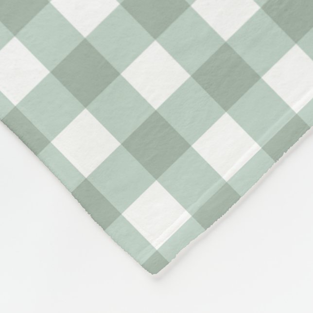 Bubble Frogs Gingham - sage laurel grönt plaid. Fleecefilt (Hörn)