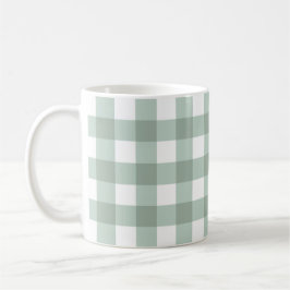 Bubble Frogs Gingham - sage laurel grönt plaid. Kaffemugg
